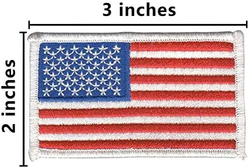 4 Pack US USA Flag Embroidered Patch Red White Blue Military United States of America Iron On Sew On Tactical Morale Patch for Hats Backpacks Caps Jackets