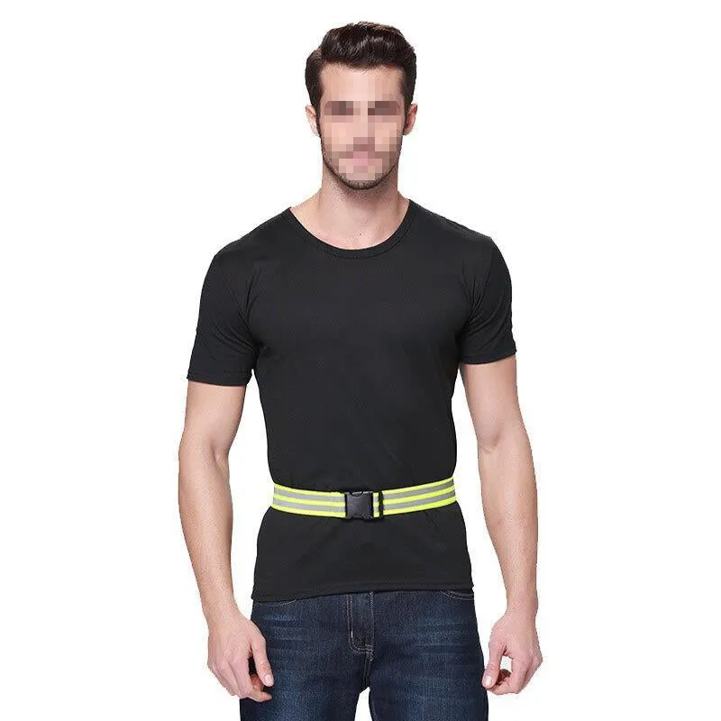 6 Pieces Reflective Belt Traffic Duty Safety Reflective Belt Outdoor Night Highlight Riding Belt Sanitation Construction Safety Warning Belt - Fluorescent Yellow