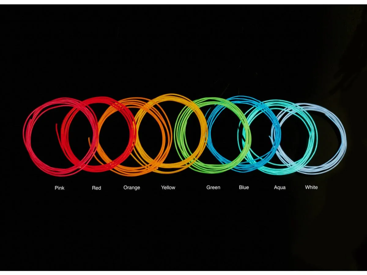 High Brightness Yellow Electroluminescent (EL) Wire - 2.5 meters (High brightness, long life)
