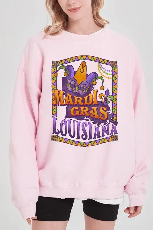 Louisiana Mardi Gras Graphic Plus Sweatshirts