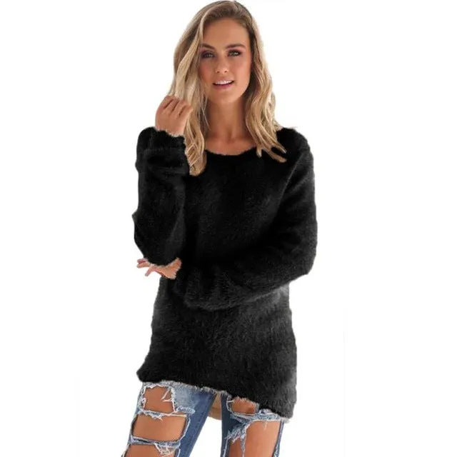 Pullovers 2017 Autumn Winter Women's O-Neck Sweater Female Hedging Loose Pullover Casual Solid Sweaters Wholesale Drop Ship