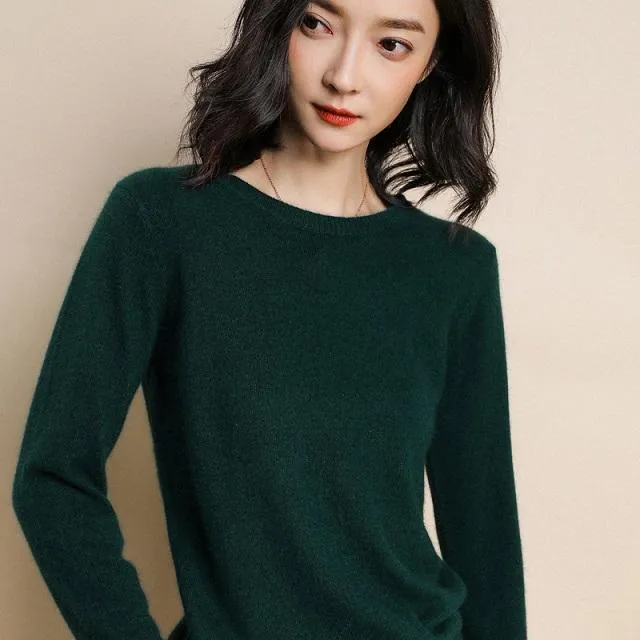 Pure Colors Knitted Cashmere Wool Sweater Pullovers