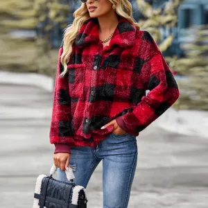 Thick Plaid Fleece Winter Outerwear Wholesale Coats And Jackets