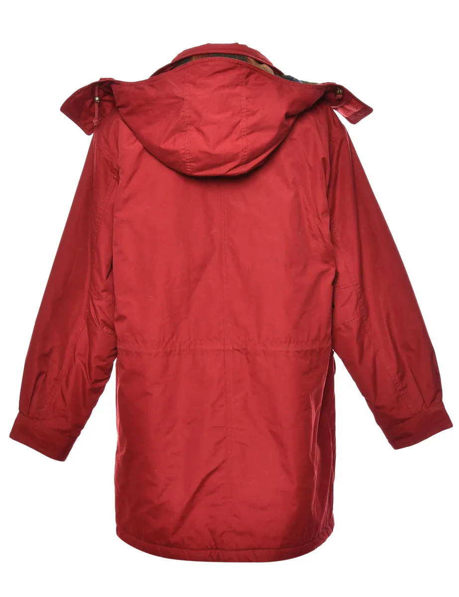Zip Front Red Coat - M