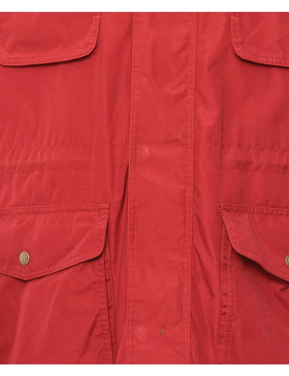 Zip Front Red Coat - M